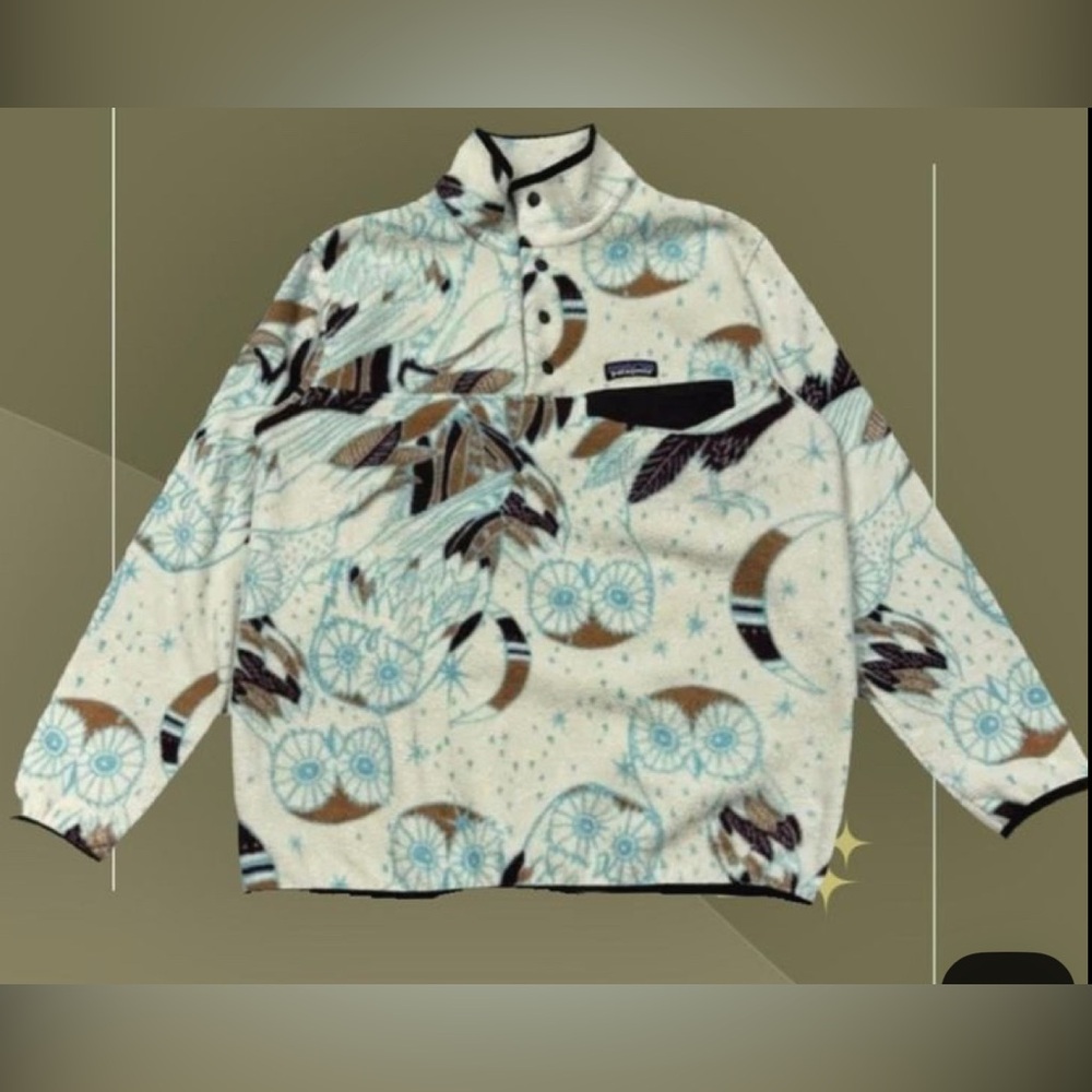 Patagonia Synchilla Sweater with Owls RARE